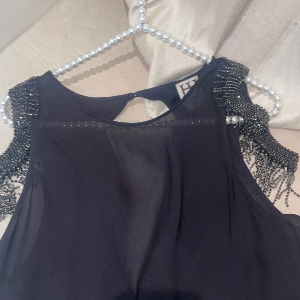 Haute Hippie Black Beaded Sleeveless Blouse - Picture 12 of 13